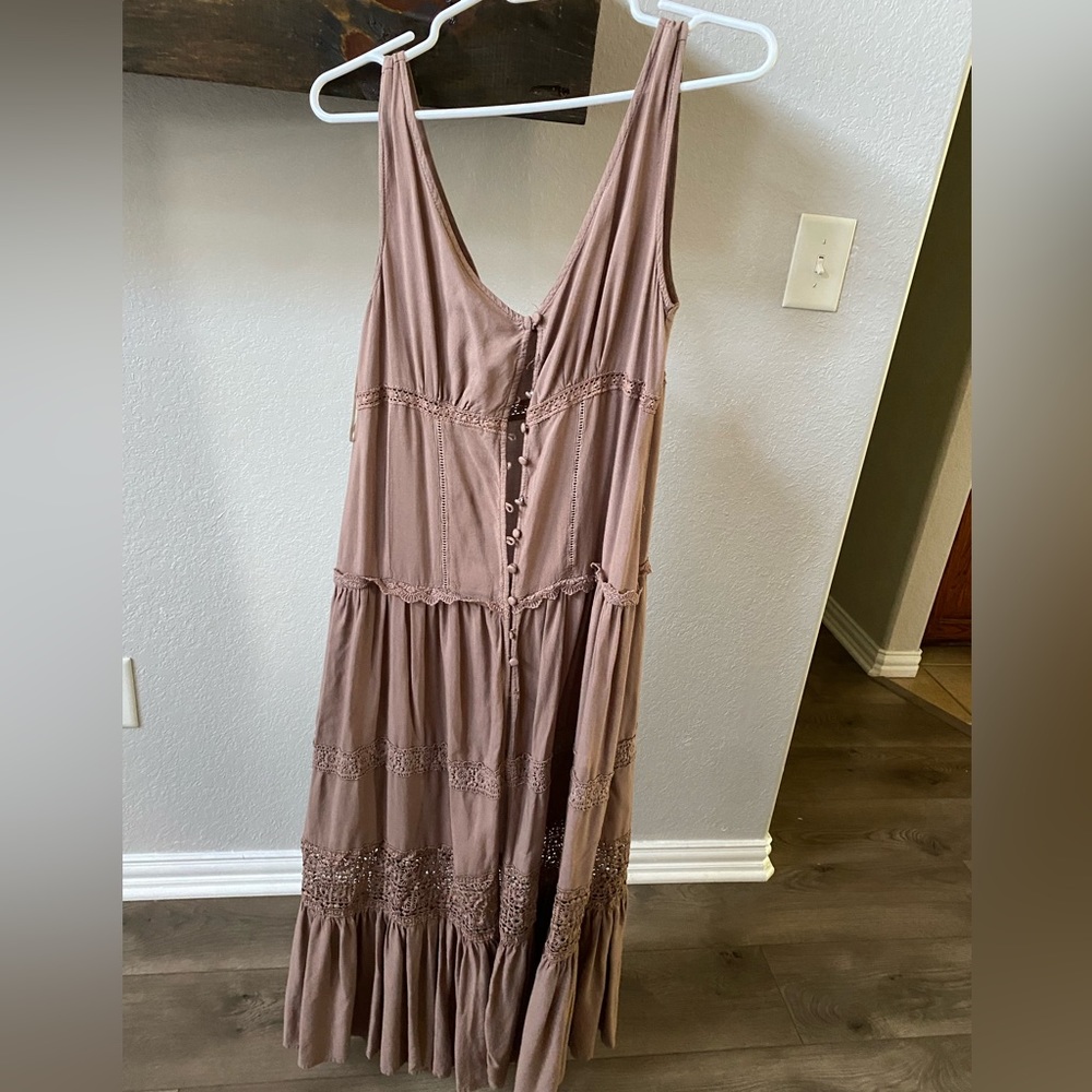 Button Down Brown Casual Dress